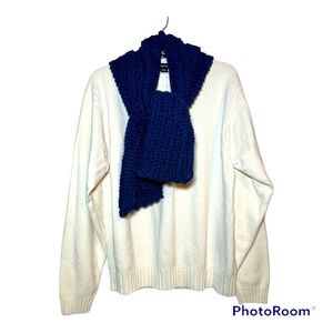 Artisan Knit Scarf | Unisex | Dark Blue | Hand Made